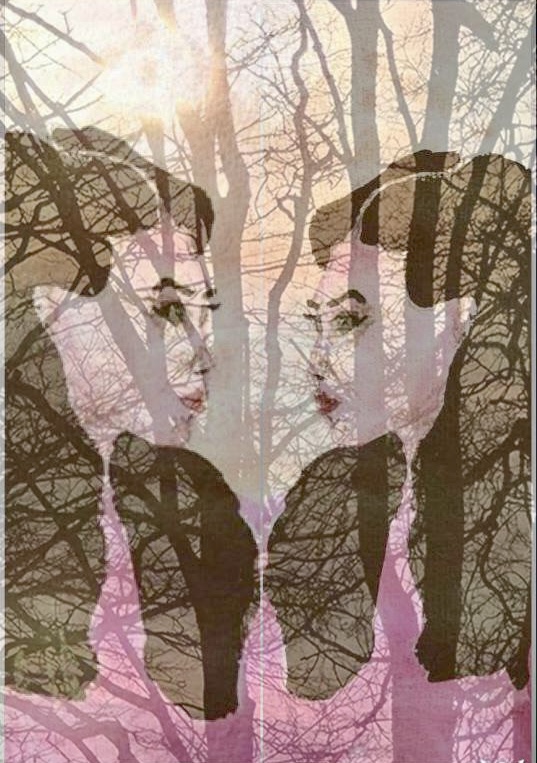 Waldfrauen. Mischtechnik