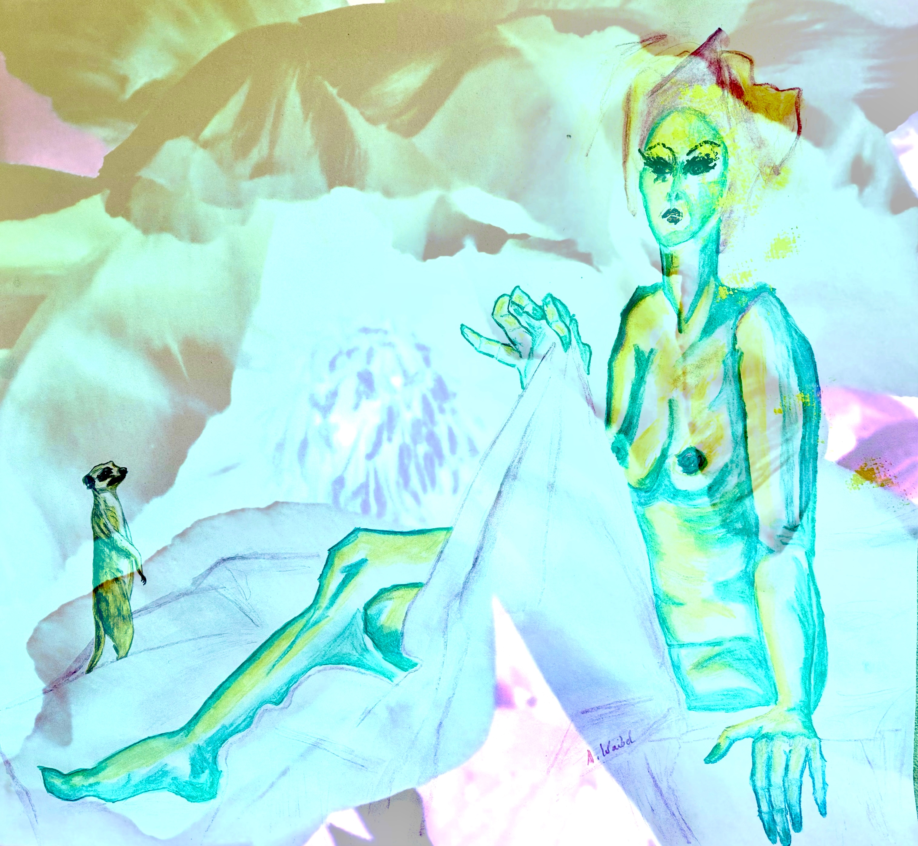 Erd Männchen. Mischtechnik