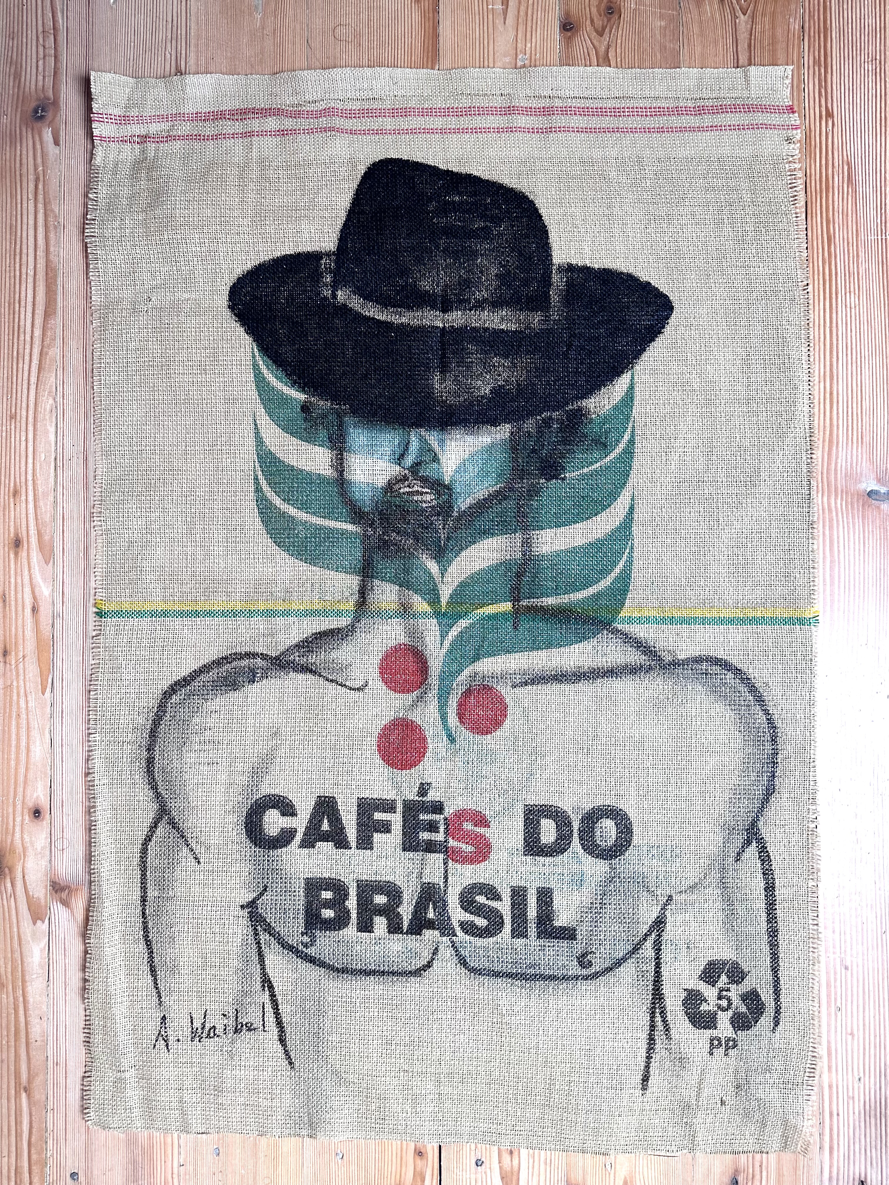 Sackstark. Acryl auf Jutesack