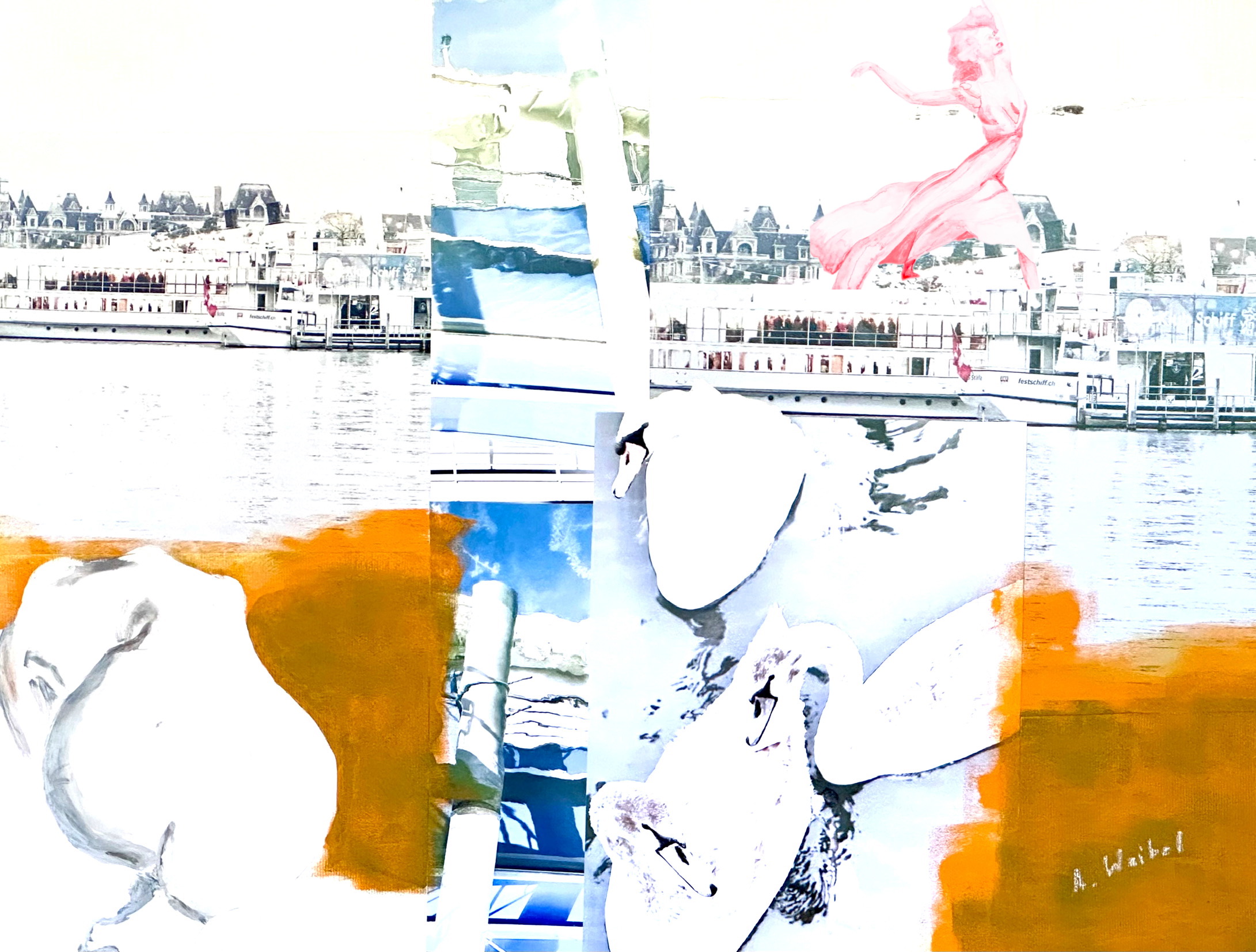 Zürichsee. Mischtechnik auf Acrylglas